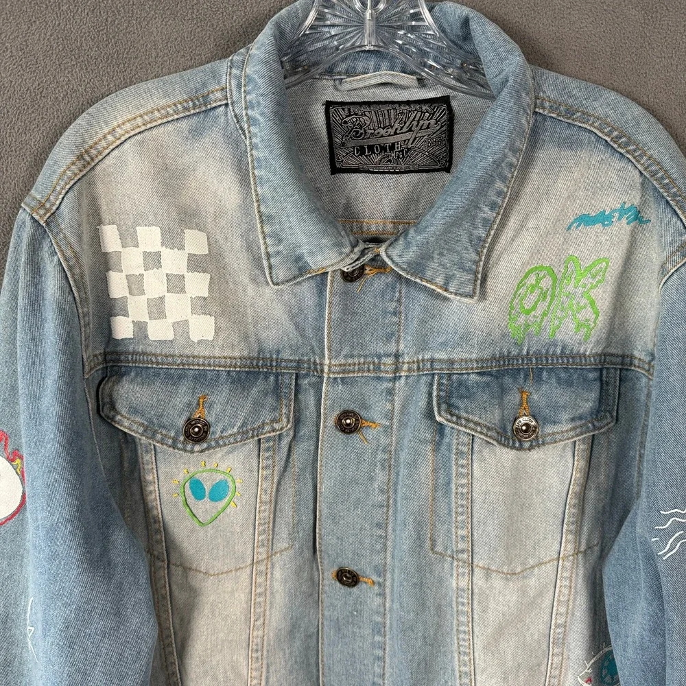 Brooklyn Cloth Mens Denim Jacket XL Blue Jean Trucker Savage - Picture 3 of 16